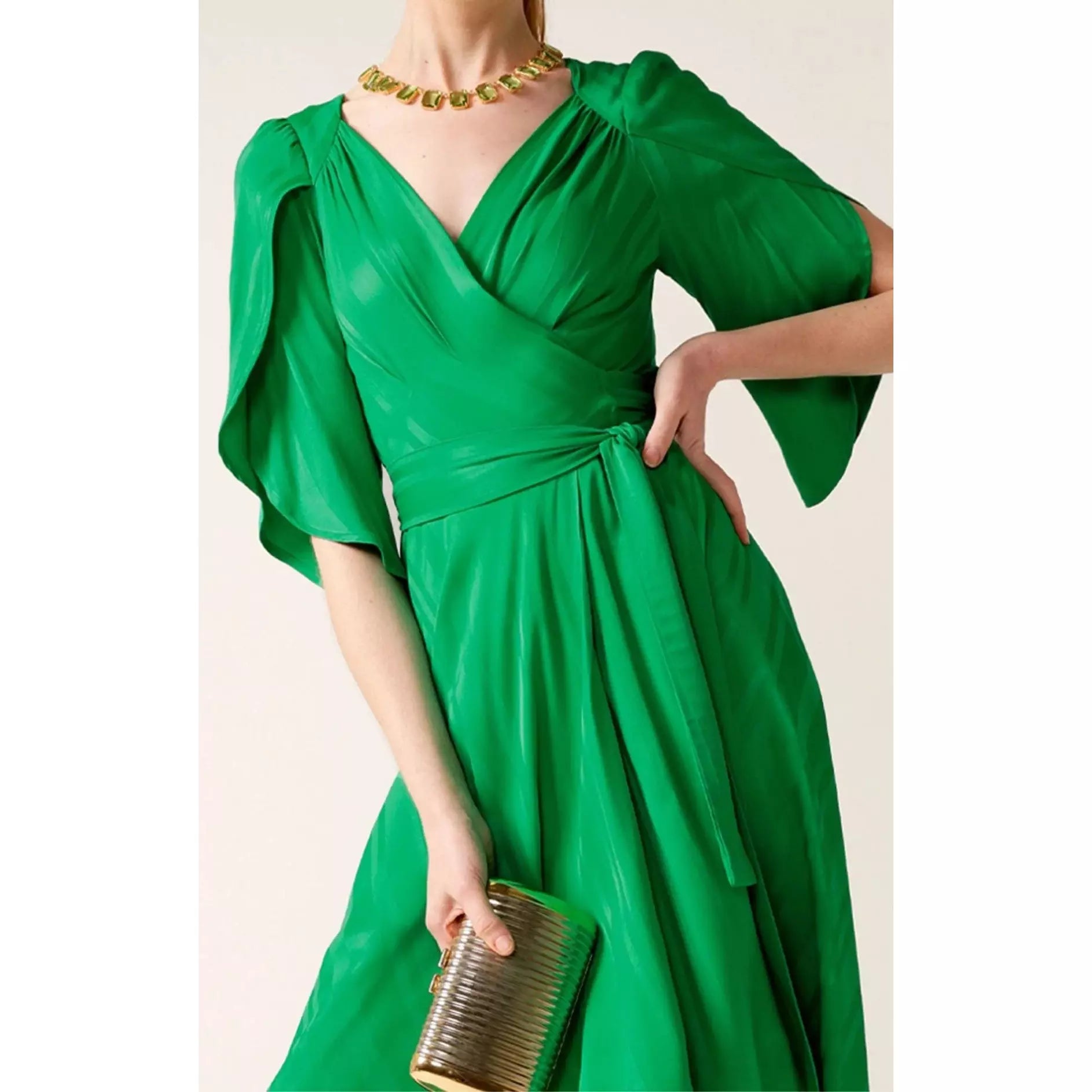 Sacha Drake Hanworth House Wrap Dress Apple Green ChantillyLaceBoutique Sacha Drake Hanworth House Wrap Dress Apple Green ChantillyLaceBoutique