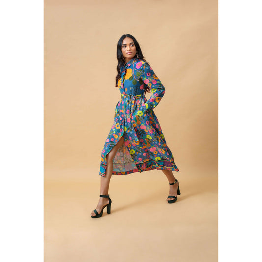 Emily Lovelock Blue Print Dress