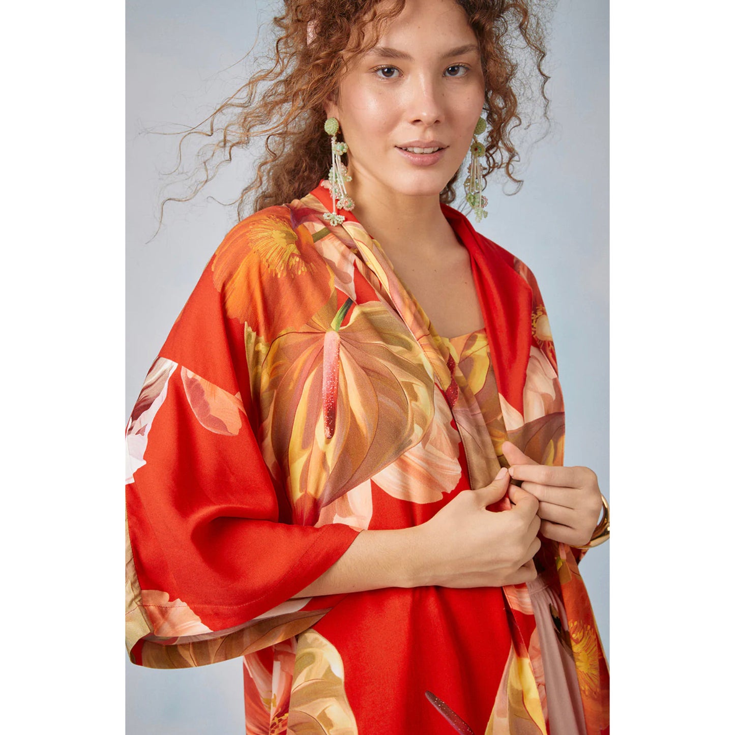 Benta Kimono Red Floral