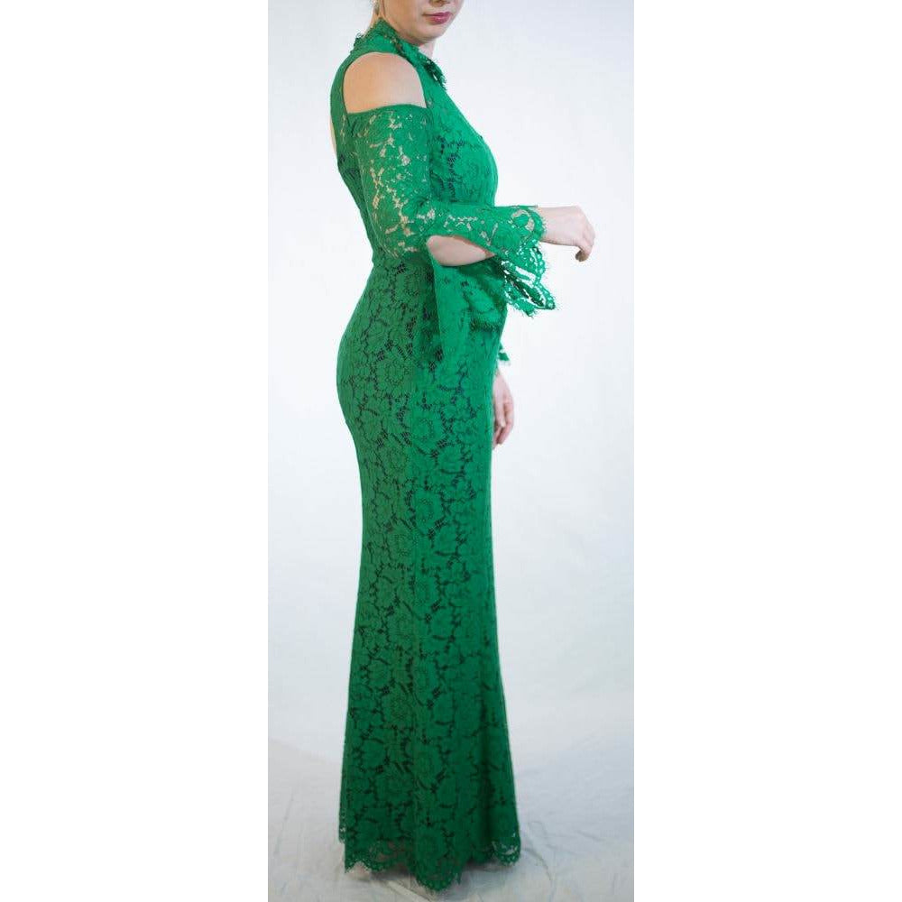 Moss and Spy Emerald Green Lace gown Size 12